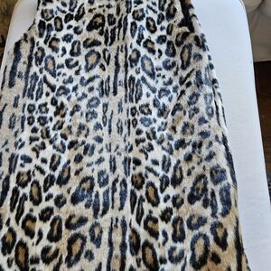 Alice + Olivia Leopard Print Open Front faux fur teddy jacket Vest faux fur